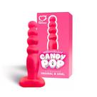 Estimulador Anal e Vaginal Candy Pop Maciço Rosa 14x2,8cm