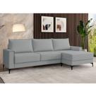 Estofado 3 Lugares com Chaise Lado Direito Cinza