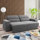 Estofado 3 Lugares Jersey Cinza
