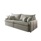 Estofado Sofá Cama Star 05 2,40m Molas Ensacadas Assento Alta Densidade Design Clean