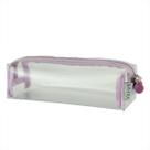 Estojo 1 Divisória Escolar Transparente Feminino Lapis Lilas