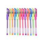 Estojo 12 cores Canetas 1mm Gel Neon sem Glitter - Brinquedeiro