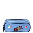 Estojo 2 Compartimentos Paul Frank Casual Patches - Azul
