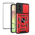 Estojo BIOPLJ Heavy Duty com vidro temperado para OPPO A38 4G vermelha