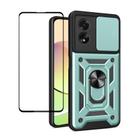 Estojo BIOPLJ para OPPO A38 4G com vidro temperado verde