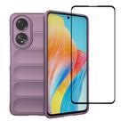 Estojo BIOPLJ para OPPO A58 4G com vidro temperado roxo