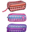 Estojo bolsinha de lapis Escolar Coracao etnico feminino 8113