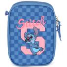 Estojo BOX Escolar STITCH Xadrez Azul Luxcel Estojo BOX Escolar STITCH Xadrez Azul Luxcel