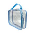 ESTOJO BOX transparente e AZUL - necessaire - lápis - multiuso - brinquedo - organizador - viagem
