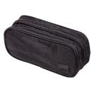 Estojo BRW Nylon 2 Zipers Preto