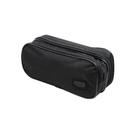 Estojo BRW Poliéster Duplo 2 Zipers Preto Liso