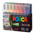 Estojo Caneta Marcador Posca 16 Cores 5m Uniball