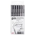Estojo Caneta Nankim e Brush para Lettering com 6 Unidades - Uni