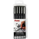 Estojo Caneta Nanquim Pointliner Pentel com 5 Pontas Estojo Caneta Nanquim Pointliner Pentel com 5 Pontas