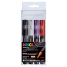 Estojo Caneta Posca Marcador Uni-Ball PC-1M Estojo C/4 Cores