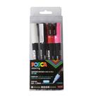 Estojo Caneta Posca Marcador Uni-Ball PC-3M C/4 Cores