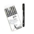 Estojo Caneta Uni Pin Nankin Ultrafina 6 Pontas Uniball Preto