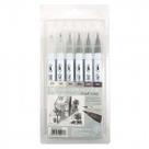 Estojo Caneta Zig Real Brush 06 Cores "Cool Gray" Estojo Caneta Zig Real Brush 06 Cores "Cool Gray"