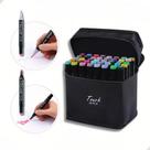 Estojo Canetinhas Marca Textos Kit 36 Cores Ponta Dupla + Livro Azul