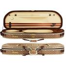 Estojo Case Térmico Para Violino 4,4 Formato Meia Lua Interior Claro e Exterior em Nylon Xadrez
