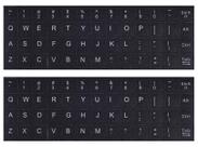 Estojo com 2 Adesivos de Teclado em Inglês - Fonte Branca em Preto