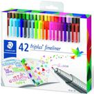 Estojo com 42 Cores Canetas Fineliner Staedtler Triplus 0.3mm 334 C42 02 1 Estojo com 42 Cores Canetas Fineliner Staedtler Triplus 0.3mm 334 C42 02 1
