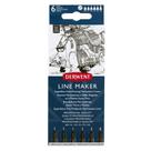 Estojo com 6 Canetas Graphik Line Maker Preta Derwent