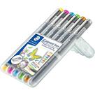 Estojo com 6 Cores Caneta Fineliner Staedler Pigment Liner 0.5mm 30805s2sb6
