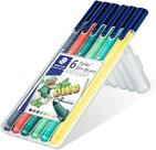 Estojo com 6 Cores Caneta Triplus Staedtler Dino Colors 1.0mm 323sb6cs10