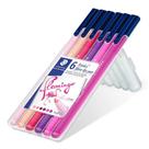 Estojo com 6 Cores Caneta Triplus Staedtler Flamingo 323 Sb6cs6 1 ed