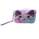 Estojo Com Desenho De Gato Com Lantejoula E Pompom