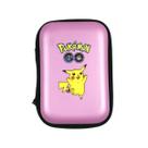 Estojo com Ziper Porta Cards Cartas Pokemon GO Pikachu Portátil Lilás Bolso Guardar Coleção Compacto