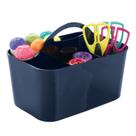 Estojo de armazenamento mDesign Navy para suprimentos artesanais de plástico resistente Estojo de armazenamento mDesign Navy para suprimentos artesanais de plástico resistente