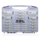 Estojo de armazenamento para organizador de baterias EBL roxo com 12 AA + 8 AAA