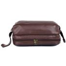 Estojo de cosméticos Dopp Jumbo Travel Kit de material vegano marrom
