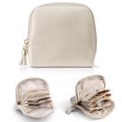 Estojo de joias Vlando Small Travel Cream Branco Impermeável em Couro PU