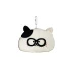 Estojo de lápis Cute Cat Plush Animal Design com óculos de 19 cm