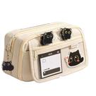 Estojo de lápis de grande capacidade, 9 camadas, design fofo para gatos