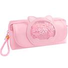 Estojo de lápis de grande capacidade Cute Love Cat Design Canvas PU