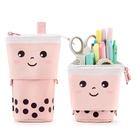Estojo de lápis de pé KPX Cute para crianças rosa cotelê