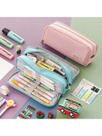 Estojo De Lápis De Tecido De Grande Capacidade Camada Double Sided Pen Bag Pencil Case Escolar