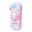 Estojo de lápis EVA Cute Cartoon Cat de grande capacidade 22 cm rosa