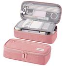 Estojo de lápis WEMATE Bolsa de lápis de lona de grande capacidade rosa