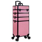 Estojo de maquiagem AROUS 5 em 1 rolante com rodas rosa