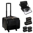 Estojo de maquiagem OCHEAL Rolling com 7 bolsas transparentes de 20 polegadas