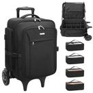Estojo de maquiagem Relavel Rolling com 4 bolsas pequenas e 2 rodas preto Estojo de maquiagem Relavel Rolling com 4 bolsas pequenas e 2 rodas preto