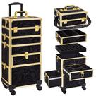 Estojo de maquiagem Somduy 4 em 1 Rolling Organizer Black Gold