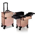 Estojo de maquiagem Stagiant Cosmetic Case com 4 bandejas em ouro rosa