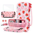 Estojo de transporte + capa protetora + protetor de tela para Nintendo Switch 2 GLDRAM Pink Strawberry
