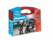 Estojo de Transporte Playmobil - Polícia com Boneco, Motocicleta e Acessórios Estojo de Transporte Playmobil - Polícia com Boneco, Motocicleta e Acessórios